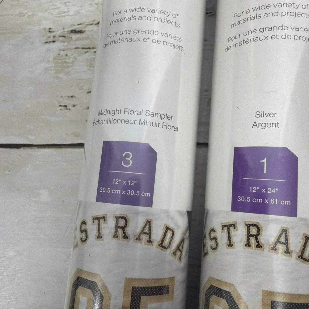 Cricut StrongBond Everyday Iron On Mesh Silver Midnight Floral Sampler Lot Of 4